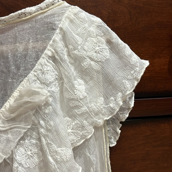 Vintage Magnolia Pearl Love Collection Sheer Silk White Blouse - Picture 4 of 7